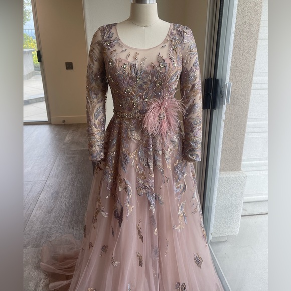 Pastel color embellished gown - Picture 3 of 17